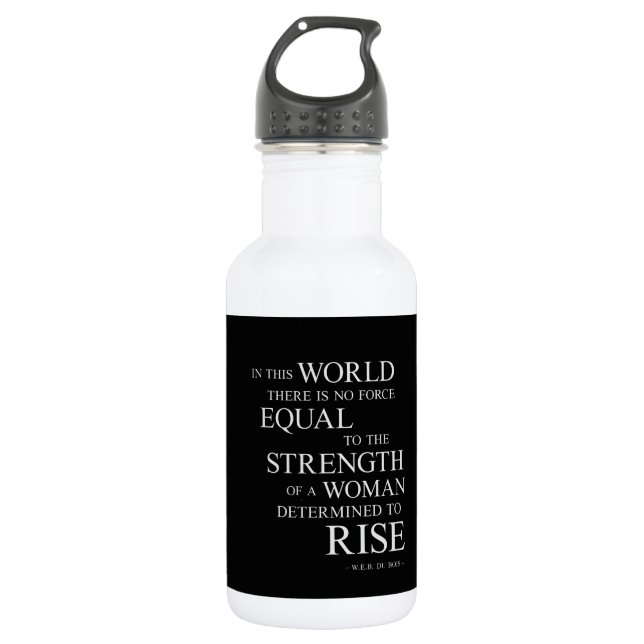 Strength Of Woman Inspirational Motivational Quote Stainless Steel Water Bottle (Front)