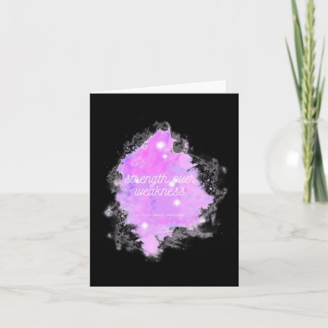 Strength Over Weakness Galaxy - Alopecia Areata Aw Card (Front)