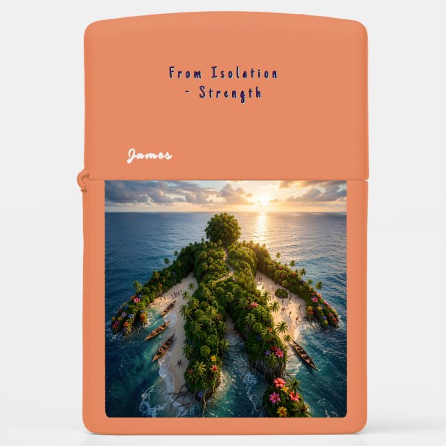 Strength Personalized (w/ Name or Initial) Zippo Lighter (Front)