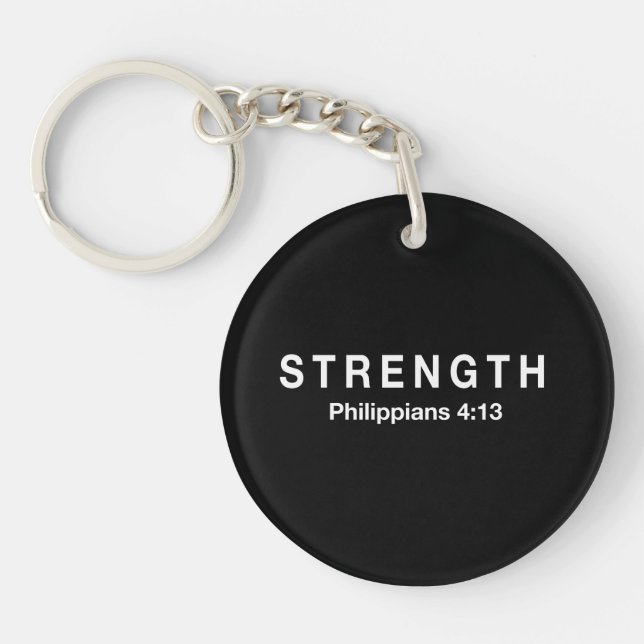 Strength Philippians 4:13 Keychain (Front)
