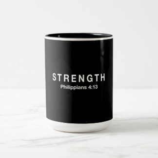 Strength Philippians 4:13 Two-Tone Coffee Mug