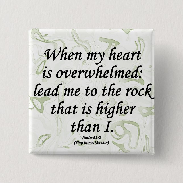 Strength Psalm 61-2 Pinback Button (Front)