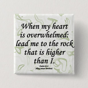 Strength Psalm 61-2 Pinback Button