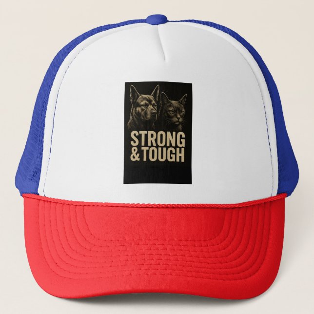 Strength & Resilience: Bold Pet Art Trucker Hat (Front)