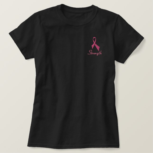 Strength Ribbon  Long Sleeve Polo Shirt (Fitted) (Design Front)