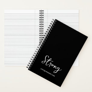 Strength Training Journal Strong Script Black