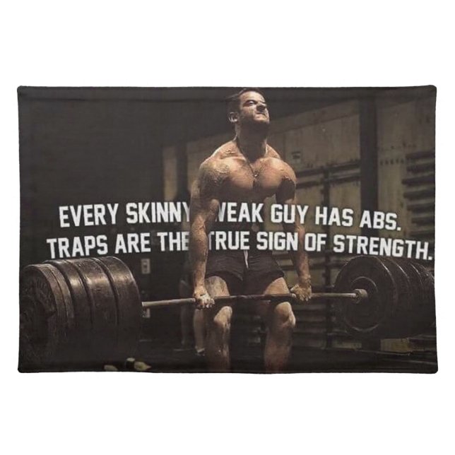 Strength Training Motivation - Traps - Workout Placemat (Front)