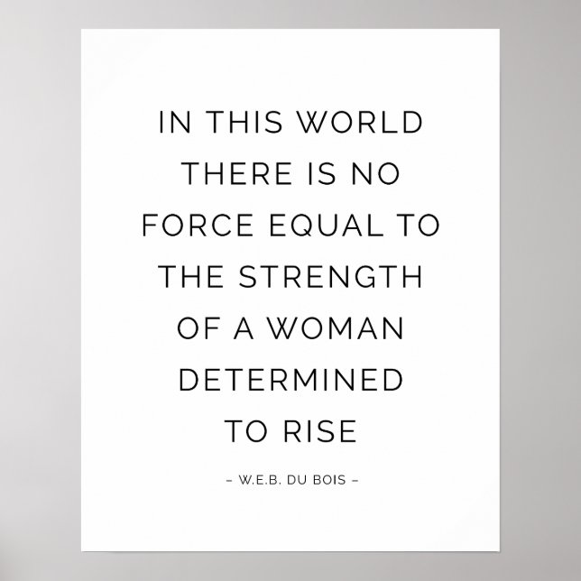Strength Woman Motivational Quote Poster White (Front)