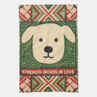 Strength Woven in Love – Meaningful Typography Kitchen Towel