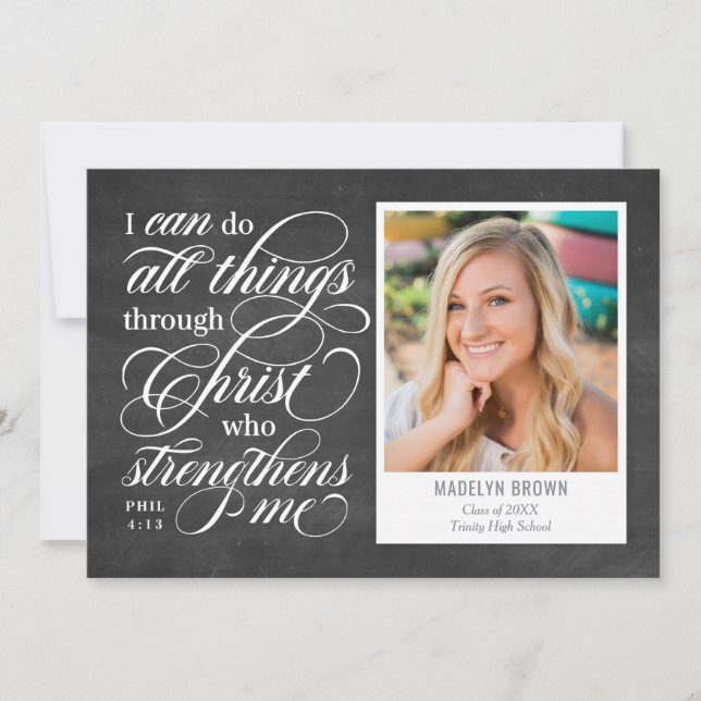 Strengthened Graduation Announcement Invitation (Front)