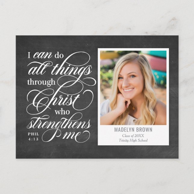 Strengthened Graduation Announcement Postcard (Front)