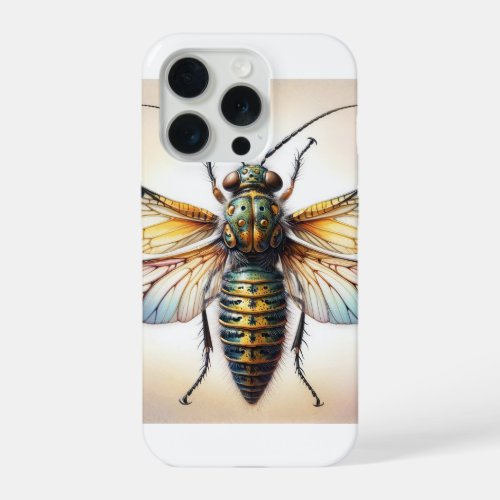 Strepsipteran Insect IREF14624 _ Watercolor iPhone 15 Pro Case