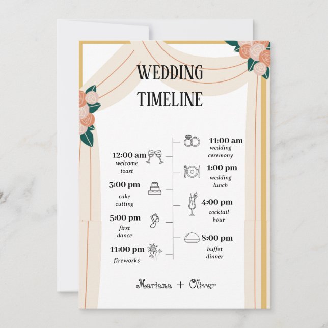 Stress-Free Wedding Timeline – Make Your Day Unfor Invitation (Front)