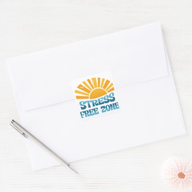 Stress Free Zone Square Sticker (Envelope)