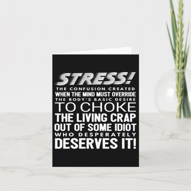 Stress Funny Definition  Card (Front)