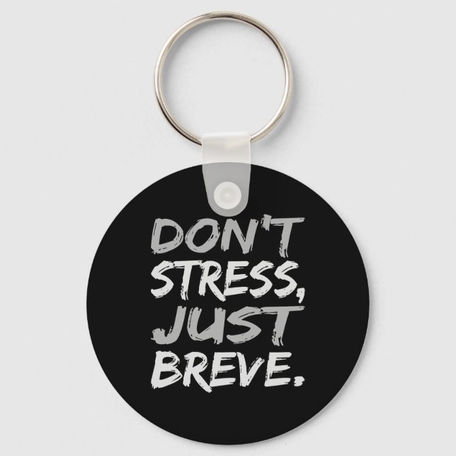 Stress Just Breve Dyslexia Awareness Silver Graphi Keychain (Front)