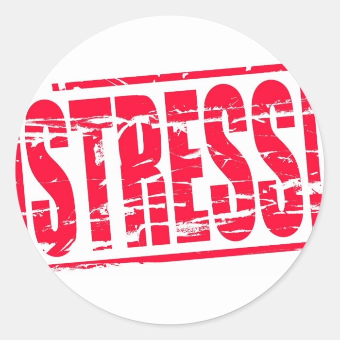 Stress red rubber stamp effect stickers