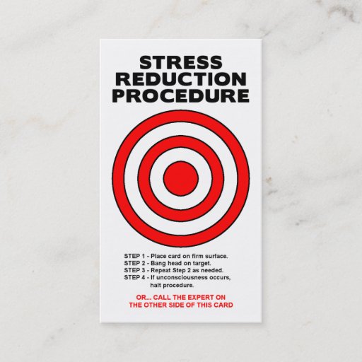 Customizable Stress Reduction Funny Business Card