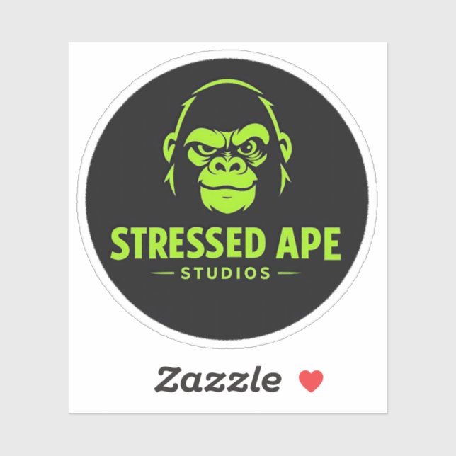 Stressed Ape Studios Green Logo-Sticker Sticker (Sheet)