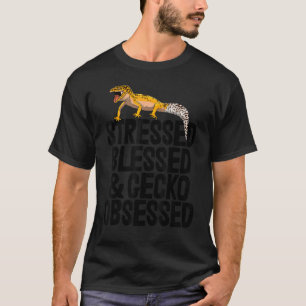 Stressed Blessed Gecko Funny Gecko Reptile Men T-Shirt
