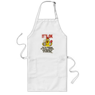 Stressed Chicken Coffee Lover Funny Mom Life Long Apron