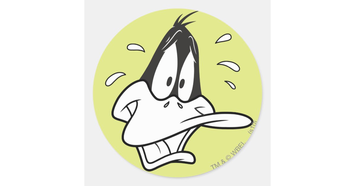 Stressed DAFFY DUCK™ Classic Round Sticker | Zazzle
