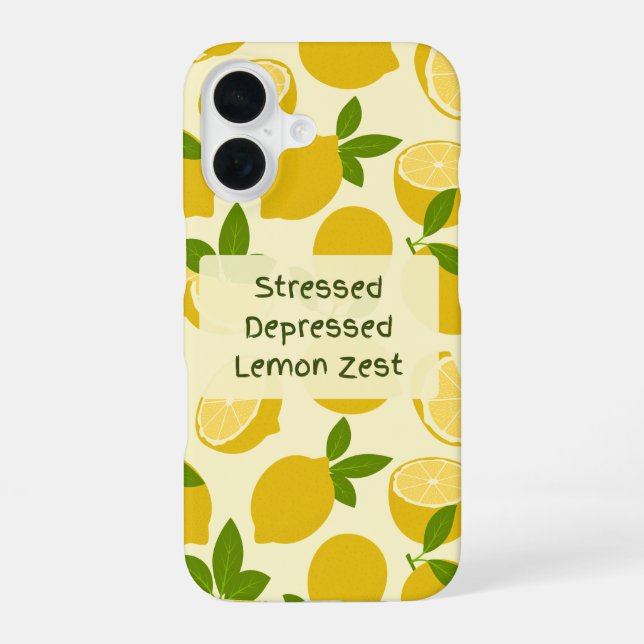 Stressed Depressed Lemon Zest iPhone Case (Back)
