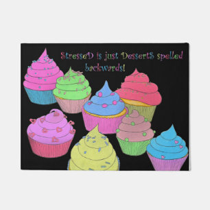 StresseD is DessertS~Cupcakes Door Mat
