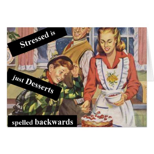 Stressed is Desserts Spelled Backwards Cards (Front Horizontal)
