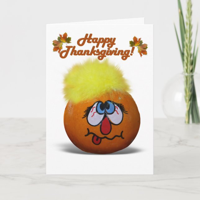 Stressed Out Mini Pumpkin Holiday Card (Front)