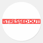 Stressed Out Stamp Classic Round Sticker