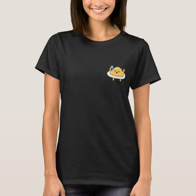 Stressed Scrambled Eggs Cartoon T-Shirt (Front)