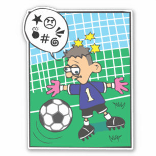 Stressed Soccer Goalkeeper Swears Sticker
