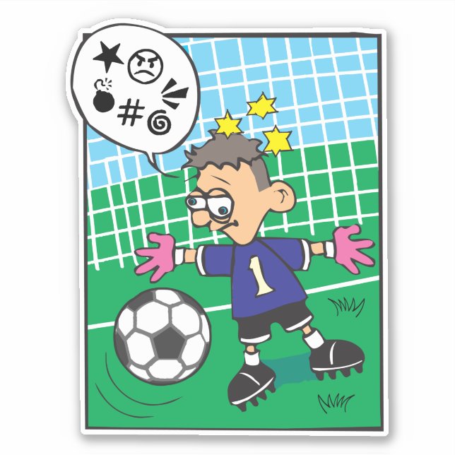 Stressed Soccer Goalkeeper Swears Sticker (Front)