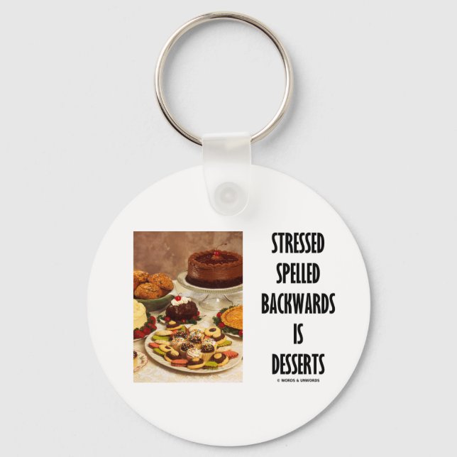 Stressed Spelled Backwards Is Desserts (Humor) Keychain (Front)