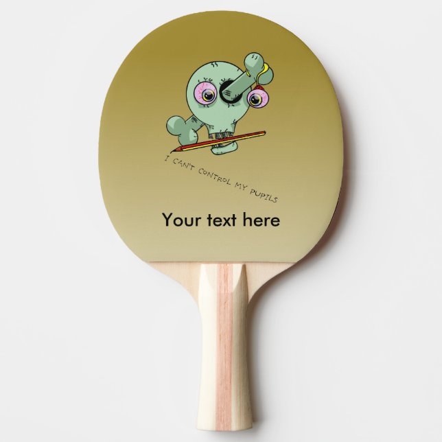 Stressed Teacher Funny Skull Ping-Pong Paddle (Front)