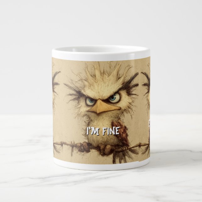 StressedBird I'm Fine It's FIne Everything's Fine  Giant Coffee Mug (Front)
