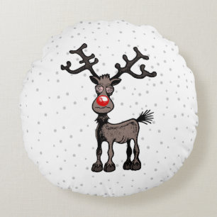 Stressful Christmas with Rudolf Round Pillow