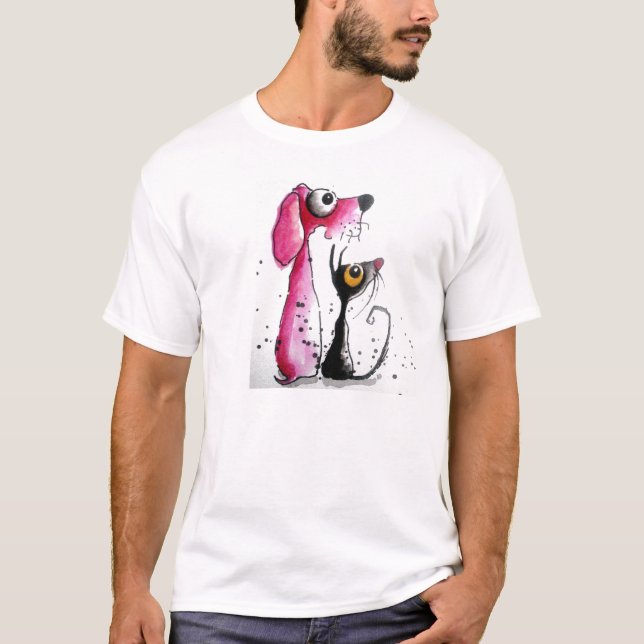 Stressie Ca and the Pink dog T-Shirt (Front)