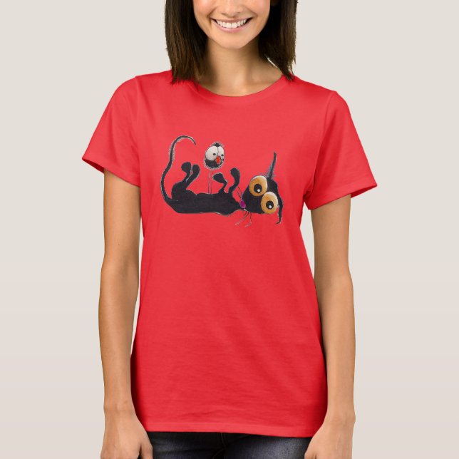 Stressie cat gives up on the crow T-Shirt (Front)