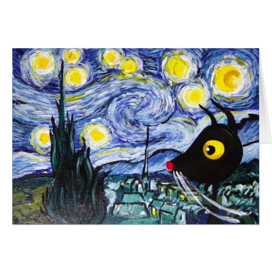 Stressie Cat's night sky! Cards (Front Horizontal)