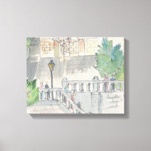 Stretch Canvas "Watercolor Sketch/Chateau of Blois Print