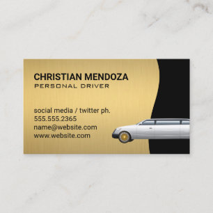 Stretch Limo Driver Services Business Card