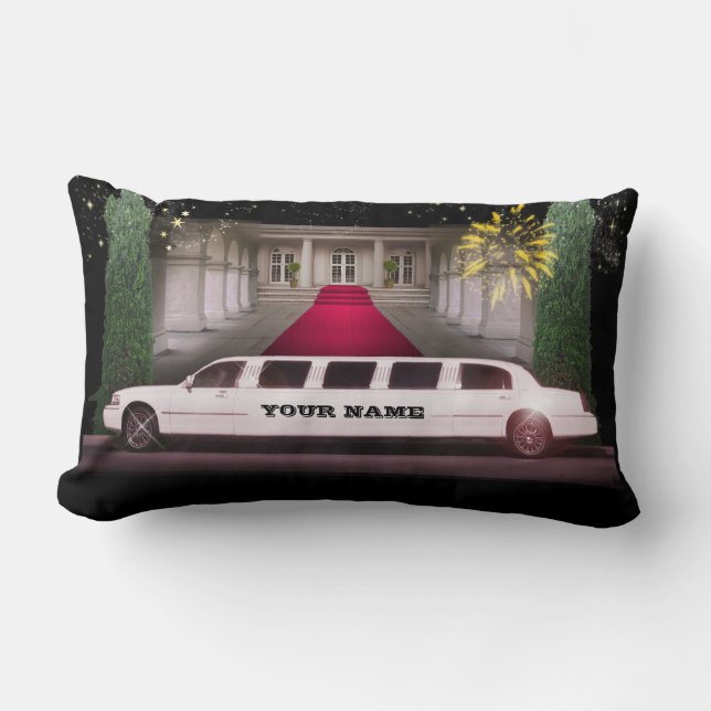 Stretch Limo with your Name Lumbar Pillow (Front)