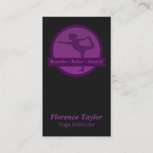 Stretch position silhouette for Yoga Instructor Business Card