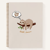 Stretch Tomorrow Sloth Notebook | Cozy Minimalist