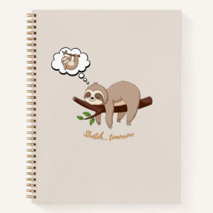 Stretch Tomorrow Sloth Notebook   Cozy Minimalist 