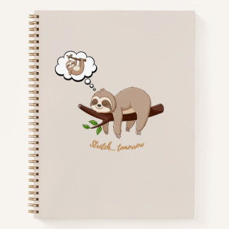 Stretch Tomorrow Sloth Notebook | Cozy Minimalist