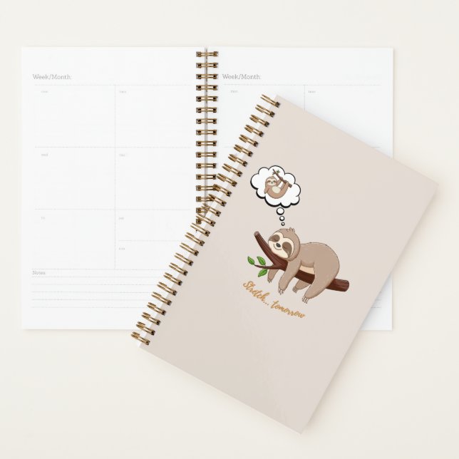 Stretch Tomorrow Sloth Planner | Cozy Minimalist (Display)