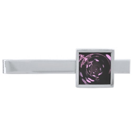 Stretched Bokeh X_Ray Skeleton _ Pink Silver Finish Tie Bar